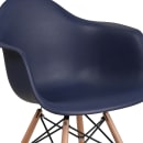 Flash Furniture FH-132-DPP-NY-GG Contoured Armchair w/ Navy Blue Plastic Seat & Wood Base thumbnail 7