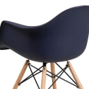 Flash Furniture FH-132-DPP-NY-GG Contoured Armchair w/ Navy Blue Plastic Seat & Wood Base thumbnail 8