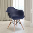 Flash Furniture FH-132-DPP-NY-GG Contoured Armchair w/ Navy Blue Plastic Seat & Wood Base thumbnail 9