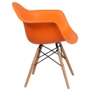 Flash Furniture FH-132-DPP-OR-GG Contoured Armchair w/ Orange Plastic Seat & Wood Base thumbnail 2