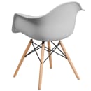 Flash Furniture FH-132-DPP-WH-GG Contoured Armchair w/ White Plastic Seat & Wood Base thumbnail 4