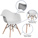 Flash Furniture FH-132-DPP-WH-GG Contoured Armchair w/ White Plastic Seat & Wood Base thumbnail 6