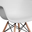 Flash Furniture FH-132-DPP-WH-GG Contoured Armchair w/ White Plastic Seat & Wood Base thumbnail 7