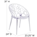 Flash Furniture FH-156-APC-GG Stacking Side Chair w/ Cutout Back - Polycarbonate, Transparent Crystal thumbnail 2