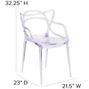 Flash Furniture FH-173-APC-GG Stacking Side Chair w/ Cutout Back - Polycarbonate, Transparent Crystal thumbnail 2
