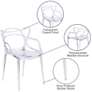 Flash Furniture FH-173-APC-GG Stacking Side Chair w/ Cutout Back - Polycarbonate, Transparent Crystal thumbnail 6