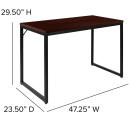 Flash Furniture GC-GF156-12-MHG-GG Office Desk w/ Mahogany Laminate Top & Black Steel Frame - 47 1/4"W x 23 1/2"D x 29 1/2"H thumbnail 2