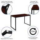 Flash Furniture GC-GF156-12-MHG-GG Office Desk w/ Mahogany Laminate Top & Black Steel Frame - 47 1/4"W x 23 1/2"D x 29 1/2"H thumbnail 6