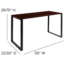 Flash Furniture GC-GF156-14-MHG-GG Office Desk w/ Mahogany Laminate Top & Black Steel Frame - 55"W x 23 1/2"D x 29 3/4"H thumbnail 2