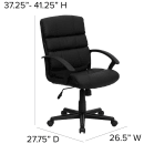 Flash Furniture GO-1004-BK-LEA-GG Swivel Office Chair w/ Mid Back - Black LeatherSoft Upholstery thumbnail 2