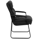 Flash Furniture GO-1156-BK-GG Side Chair - Black Microfiber Upholstery, Black Metal Frame thumbnail 2