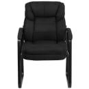 Flash Furniture GO-1156-BK-GG Side Chair - Black Microfiber Upholstery, Black Metal Frame thumbnail 4