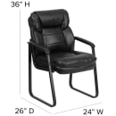 Flash Furniture GO-1156-BK-LEA-GG Side Chair - Black LeatherSoft Upholstery, Black Metal Frame thumbnail 2