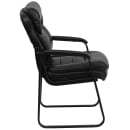 Flash Furniture GO-1156-BK-LEA-GG Side Chair - Black LeatherSoft Upholstery, Black Metal Frame thumbnail 3