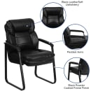 Flash Furniture GO-1156-BK-LEA-GG Side Chair - Black LeatherSoft Upholstery, Black Metal Frame thumbnail 6