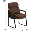 Flash Furniture GO-1156-BN-GG Side Chair - Brown Microfiber Upholstery, Black Metal Frame thumbnail 2