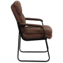 Flash Furniture GO-1156-BN-GG Side Chair - Brown Microfiber Upholstery, Black Metal Frame thumbnail 3