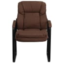 Flash Furniture GO-1156-BN-GG Side Chair - Brown Microfiber Upholstery, Black Metal Frame thumbnail 5