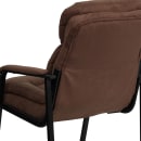 Flash Furniture GO-1156-BN-GG Side Chair - Brown Microfiber Upholstery, Black Metal Frame thumbnail 8