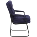Flash Furniture GO-1156-NVY-GG Side Chair - Navy Blue Microfiber Upholstery, Black Metal Frame thumbnail 2