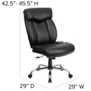 Flash Furniture GO-1235-BK-LEA-GG Swivel Big & Tall Office Chair w/ High Back - Black LeatherSoft Upholstery thumbnail 2