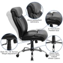 Flash Furniture GO-1235-BK-LEA-GG Swivel Big & Tall Office Chair w/ High Back - Black LeatherSoft Upholstery thumbnail 6