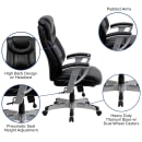 Flash Furniture GO-1534-BK-LEA-GG Swivel Big & Tall Office Chair w/ High Back - Black LeatherSoft Upholstery thumbnail 6