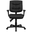 Flash Furniture GO-1574-BK-A-GG Swivel Office Chair w/ Mid Back - Black LeatherSoft Upholstery thumbnail 4