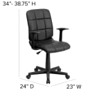 Flash Furniture GO-1691-1-BK-A-GG Swivel Office Chair w/ Mid Back - Black Vinyl Upholstery thumbnail 2