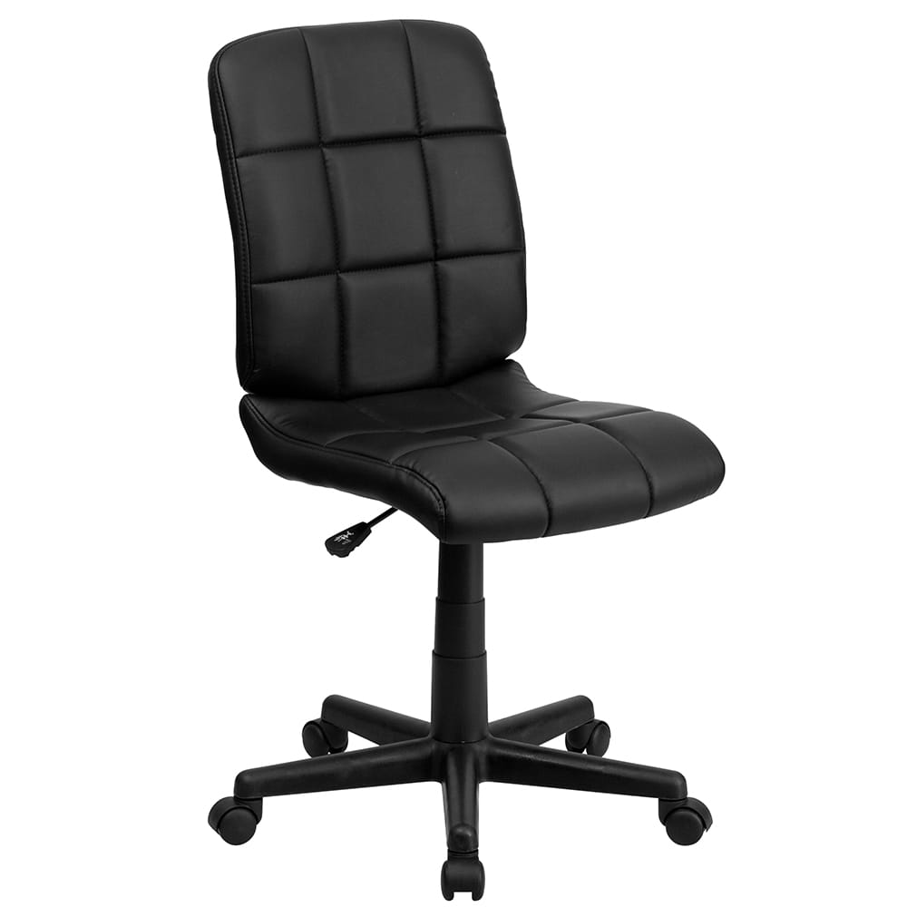 Flash Furniture GO-1691-1-BK-GG Swivel Office Chair w/ Mid Back - Black Vinyl Upholstery