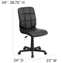 Flash Furniture GO-1691-1-BK-GG Swivel Office Chair w/ Mid Back - Black Vinyl Upholstery thumbnail 2