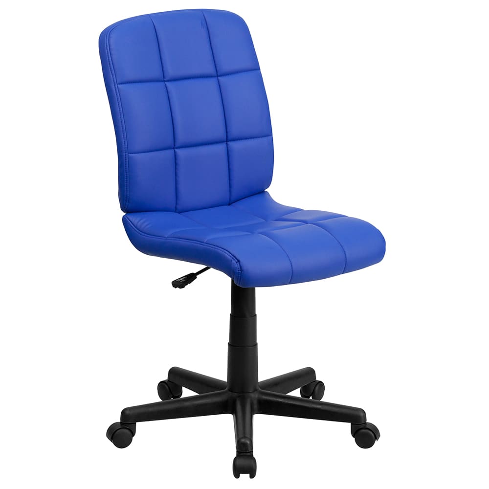Flash Furniture GO-1691-1-BLUE-GG Swivel Office Chair w/ Mid Back - Blue Vinyl Upholstery