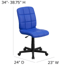 Flash Furniture GO-1691-1-BLUE-GG Swivel Office Chair w/ Mid Back - Blue Vinyl Upholstery thumbnail 2