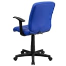 Flash Furniture GO-1691-1-BLUE-A-GG Swivel Office Arm Chair w/ Mid Back - Blue Vinyl Upholstery thumbnail 4