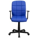 Flash Furniture GO-1691-1-BLUE-A-GG Swivel Office Arm Chair w/ Mid Back - Blue Vinyl Upholstery thumbnail 5