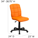 Flash Furniture GO-1691-1-ORG-GG Swivel Office Chair w/ Mid Back - Orange Vinyl Upholstery thumbnail 2
