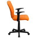 Flash Furniture GO-1691-1-ORG-A-GG Swivel Office Arm Chair w/ Mid Back - Orange Vinyl Upholstery thumbnail 3