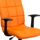 Flash Furniture GO-1691-1-ORG-A-GG Swivel Office Arm Chair w/ Mid Back - Orange Vinyl Upholstery thumbnail 7
