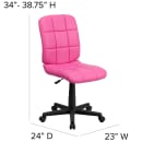 Flash Furniture GO-1691-1-PINK-GG Swivel Office Chair w/ Mid Back - Pink Vinyl Upholstery thumbnail 2