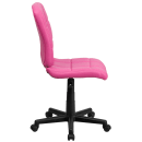 Flash Furniture GO-1691-1-PINK-GG Swivel Office Chair w/ Mid Back - Pink Vinyl Upholstery thumbnail 3