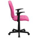 Flash Furniture GO-1691-1-PINK-A-GG Swivel Office Arm Chair w/ Mid Back - Pink Vinyl Upholstery thumbnail 3