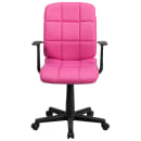 Flash Furniture GO-1691-1-PINK-A-GG Swivel Office Arm Chair w/ Mid Back - Pink Vinyl Upholstery thumbnail 5