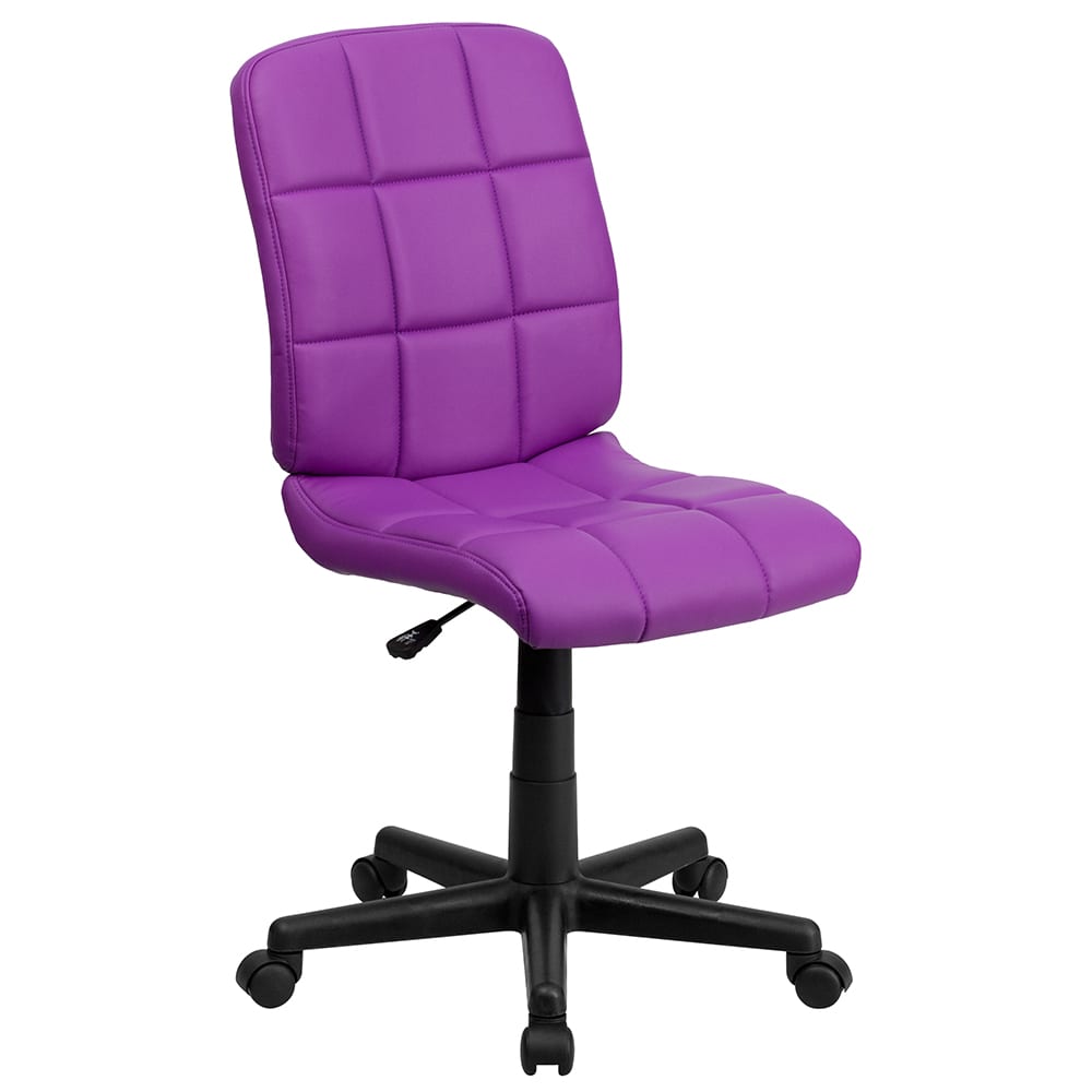 Flash Furniture GO-1691-1-PUR-GG Swivel Office Chair w/ Mid Back - Purple Vinyl Upholstery