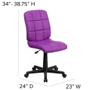 Flash Furniture GO-1691-1-PUR-GG Swivel Office Chair w/ Mid Back - Purple Vinyl Upholstery thumbnail 2