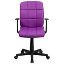 Flash Furniture GO-1691-1-PUR-A-GG Swivel Office Arm Chair w/ Mid Back - Purple Vinyl Upholstery thumbnail 5