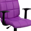 Flash Furniture GO-1691-1-PUR-A-GG Swivel Office Arm Chair w/ Mid Back - Purple Vinyl Upholstery thumbnail 7