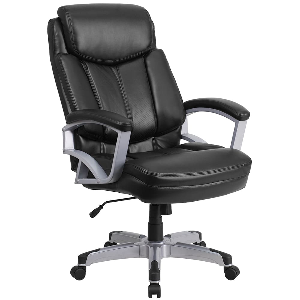 Flash Furniture GO-1850-1-LEA-GG Swivel Big & Tall Office Chair w/ High Back - Black LeatherSoft Upholstery