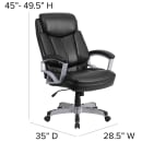 Flash Furniture GO-1850-1-LEA-GG Swivel Big & Tall Office Chair w/ High Back - Black LeatherSoft Upholstery thumbnail 2