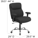 Flash Furniture GO-2031F-GG Swivel Big & Tall Office Chair w/ Mid Back - Black Fabric Upholstery thumbnail 2