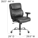 Flash Furniture GO-2031-LEA-GG Swivel Big & Tall Office Chair w/ Mid Back - Black LeatherSoft Upholstery thumbnail 2